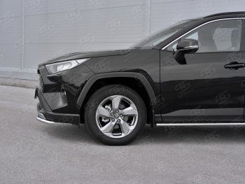 16 999 р. Защита переднего бампера (Ø42 мм, нержавейка) SLITKOFF Toyota RAV4 XA50 5 дв. дорестайлинг (2018-2024)  с доставкой в г. Йошкар-Ола. Увеличить фотографию 4