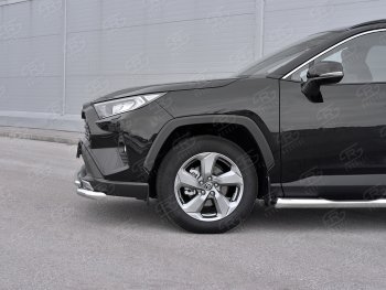 22 399 р. Защита переднего бампера (2 трубы Ø63 и 42 мм, нержавейка) SLITKOFF Toyota RAV4 XA50 5 дв. дорестайлинг (2018-2024)  с доставкой в г. Йошкар-Ола. Увеличить фотографию 4