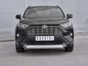 15 999 р. Защита переднего бампера (Ø75х42 мм, нержавейка) Russtal Toyota RAV4 XA50 5 дв. дорестайлинг (2018-2025)  с доставкой в г. Йошкар-Ола. Увеличить фотографию 2