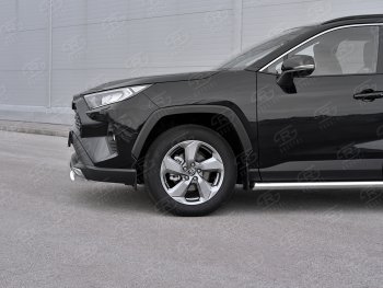 15 999 р. Защита переднего бампера (Ø75х42 мм, нержавейка) Russtal Toyota RAV4 XA50 5 дв. дорестайлинг (2018-2025)  с доставкой в г. Йошкар-Ола. Увеличить фотографию 4