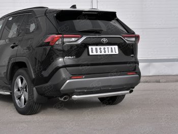 16 699 р. Защита заднего бампера (Ø63 мм, нержавейка) SLITKOFF  Toyota RAV4  XA50 (2018-2024) 5 дв. дорестайлинг  с доставкой в г. Йошкар-Ола. Увеличить фотографию 2