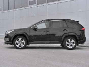 25 849 р. Пороги SLITKOFF d42 с листом Toyota RAV4 XA50 5 дв. дорестайлинг (2018-2024) (лист алюминий, труба сталь)  с доставкой в г. Йошкар-Ола. Увеличить фотографию 3