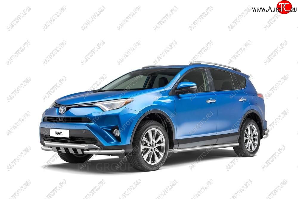 25 999 р. Защита порогов из трубы Ø63 Petroil Tuning Toyota RAV4 XA40 5 дв. рестайлинг (2015-2019) (Нержавеющая полированная сталь)  с доставкой в г. Йошкар-Ола