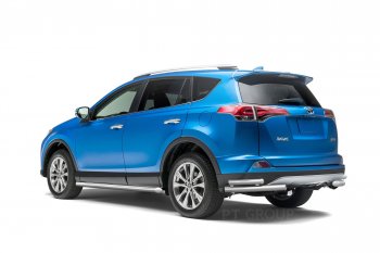 25 999 р. Защита порогов из трубы Ø63 Petroil Tuning Toyota RAV4 XA40 5 дв. рестайлинг (2015-2019) (Нержавеющая полированная сталь)  с доставкой в г. Йошкар-Ола. Увеличить фотографию 2