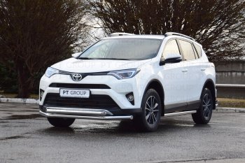 25 999 р. Защита порогов из трубы Ø63 Petroil Tuning Toyota RAV4 XA40 5 дв. рестайлинг (2015-2019) (Нержавеющая полированная сталь)  с доставкой в г. Йошкар-Ола. Увеличить фотографию 4