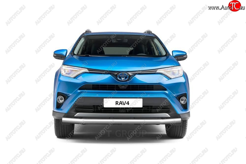 22 139 р. Защита переднего бампера одинарная из трубы d63 мм Petroil Tuning  Toyota RAV4  XA40 (2015-2019) 5 дв. рестайлинг (Нержавеющая полированная сталь)  с доставкой в г. Йошкар-Ола