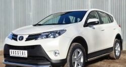 16 299 р. Защита порогов из круглой трубы диаметром 63 мм Russtal Toyota RAV4 XA40 5 дв. дорестайлинг (2012-2015) (Защита порогов с со скосами на торцах (вариант 1))  с доставкой в г. Йошкар-Ола. Увеличить фотографию 12