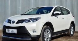 16 299 р. Защита порогов из круглой трубы диаметром 63 мм Russtal Toyota RAV4 XA40 5 дв. дорестайлинг (2012-2015) (Защита порогов с со скосами на торцах (вариант 1))  с доставкой в г. Йошкар-Ола. Увеличить фотографию 4