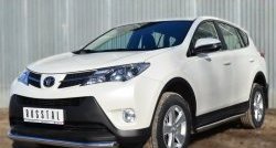 16 299 р. Защита порогов из круглой трубы диаметром 63 мм Russtal Toyota RAV4 XA40 5 дв. дорестайлинг (2012-2015) (Защита порогов с со скосами на торцах (вариант 1))  с доставкой в г. Йошкар-Ола. Увеличить фотографию 8