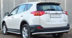 13 199 р. Одинарная защита заднего бампера из трубы диаметром 63 мм SLITKOFF  Toyota RAV4  XA40 (2012-2015) 5 дв. дорестайлинг  с доставкой в г. Йошкар-Ола. Увеличить фотографию 2