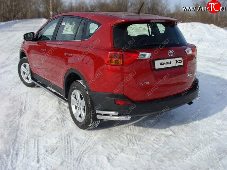 22 599 р. Защита заднего бампера (уголки двойные) ТСС 60,3/42,4 мм  Toyota RAV4  XA40 (2012-2015) 5 дв. дорестайлинг  с доставкой в г. Йошкар-Ола