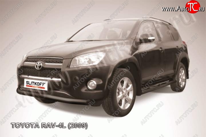 9 449 р. Защита переднего бампера из трубы d76 Slitkoff Toyota RAV4 XA30 5 дв. удлиненный 1-ый рестайлинг (2009-2010) (Цвет: серебристый)  с доставкой в г. Йошкар-Ола