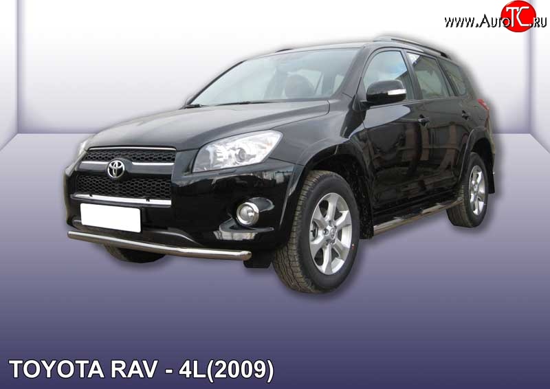 11 749 р. Одинарная защита переднего бампера из трубы диаметром 57 мм Slitkoff Toyota RAV4 XA30 5 дв. удлиненный 1-ый рестайлинг (2009-2010) (Цвет: нержавеющая полированная сталь)  с доставкой в г. Йошкар-Ола