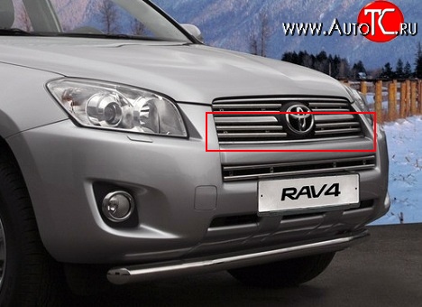 1 043 р. Декоративные вставки решетки радиатора Novline (нижние, тройные) Toyota RAV4 XA30 5 дв. удлиненный 2-ой рестайлинг (2010-2013)  с доставкой в г. Йошкар-Ола