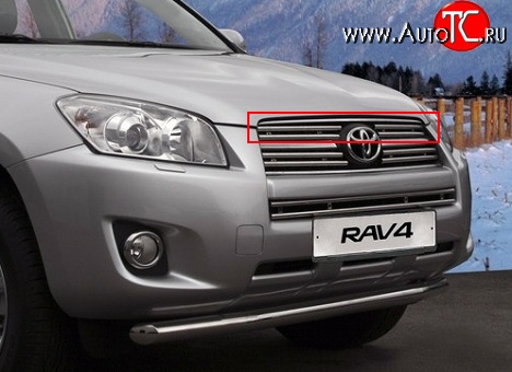 7 799 р. Декоративные вставки решетки радиатора Novline (верхние, двойные) Toyota RAV4 XA30 5 дв. удлиненный 2-ой рестайлинг (2010-2013)  с доставкой в г. Йошкар-Ола