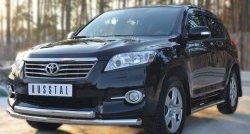 22 399 р. Защита переднего бампера (2 трубыØ76 и 42 мм, нержавейка) SLITKOFF Toyota RAV4 XA30 5 дв. 2-ой рестайлинг (2010-2013)  с доставкой в г. Йошкар-Ола. Увеличить фотографию 4