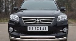 Защита переднего бампера (2 трубыØ76 и 63 мм, нержавейка) SLITKOFF Toyota RAV4 XA30 5 дв. 2-ой рестайлинг (2010-2013)