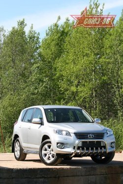 17 279 р. Защита переднего бампера Souz-96 (d60) Toyota RAV4 XA30 5 дв. удлиненный 2-ой рестайлинг (2010-2013)  с доставкой в г. Йошкар-Ола. Увеличить фотографию 1