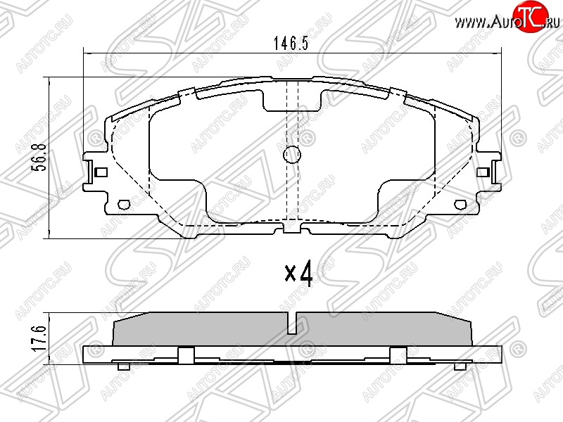 1 499 р. Колодки тормозные SAT (передние) Toyota RAV4 XA30 5 дв. 2-ой рестайлинг (2010-2013)  с доставкой в г. Йошкар-Ола