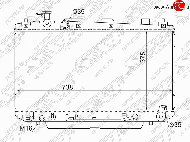 7 699 р. Радиатор двигателя SAT Toyota RAV4 CA20 3 дв. дорестайлинг (2000-2003)  с доставкой в г. Йошкар-Ола