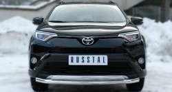 20 349 р. Защита переднего бампера (2 трубыØ75х42 и 63 мм, нержавейка) Russtal  Toyota RAV4  XA40 (2015-2019) 5 дв. рестайлинг  с доставкой в г. Йошкар-Ола. Увеличить фотографию 1