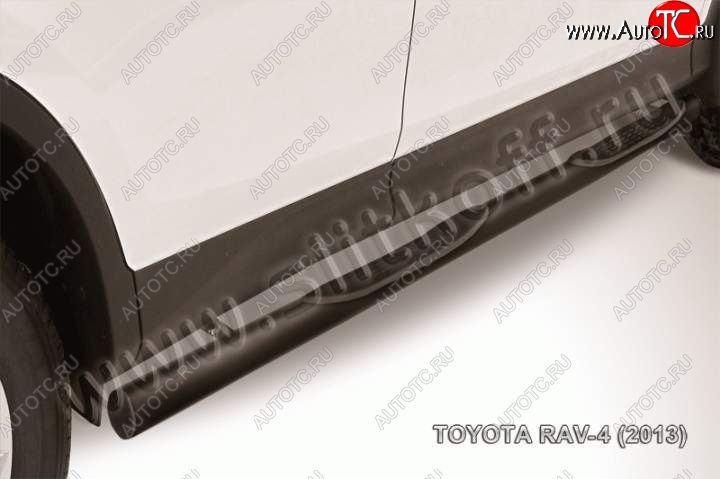 12 499 р. Защита порогов Slitkoff Toyota RAV4 XA40 5 дв. дорестайлинг (2012-2015) (Цвет: серебристый)  с доставкой в г. Йошкар-Ола