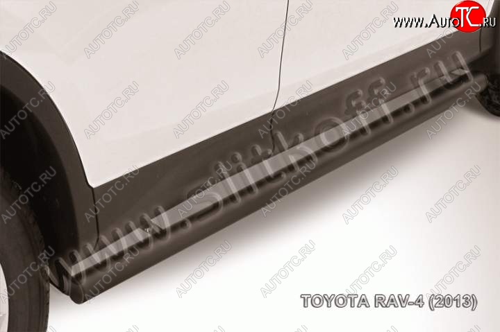 10 699 р. Защита порогов Slitkoff Toyota RAV4 XA40 5 дв. дорестайлинг (2012-2015) (Цвет: серебристый)  с доставкой в г. Йошкар-Ола