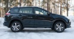 15 299 р. Защита порогов из круглой трубы диаметром 63 мм (рестайлинг) Russtal Toyota RAV4 XA40 5 дв. дорестайлинг (2012-2015) (Защита порогов с со скосами на торцах (вариант 1))  с доставкой в г. Йошкар-Ола. Увеличить фотографию 4