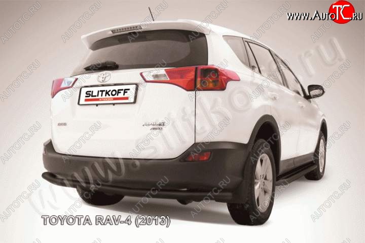 8 199 р. Защита задняя Slitkoff  Toyota RAV4  XA40 (2012-2015) 5 дв. дорестайлинг (Цвет: серебристый)  с доставкой в г. Йошкар-Ола