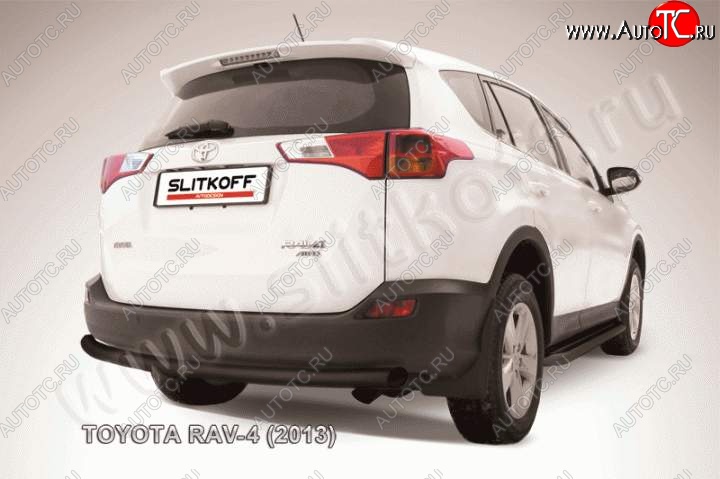 6 399 р. Защита заднего бампера d57 радиусная  Toyota RAV4  XA40 (2012-2015) 5 дв. дорестайлинг (Цвет: серебристый)  с доставкой в г. Йошкар-Ола