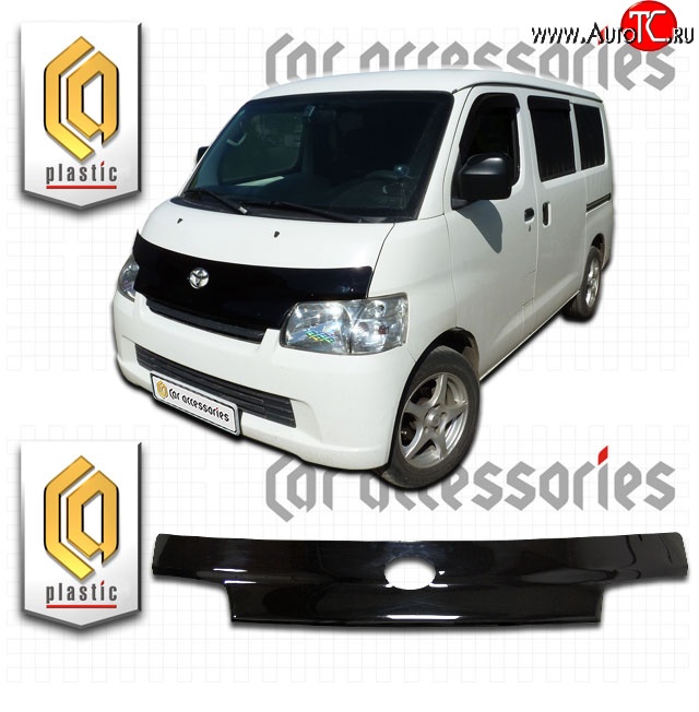 2 199 р. Дефлектор капота CA-Plastic  Toyota Town Ace  s400 (2008-2020) дорестацлинг (Classic черный, Без надписи)  с доставкой в г. Йошкар-Ола