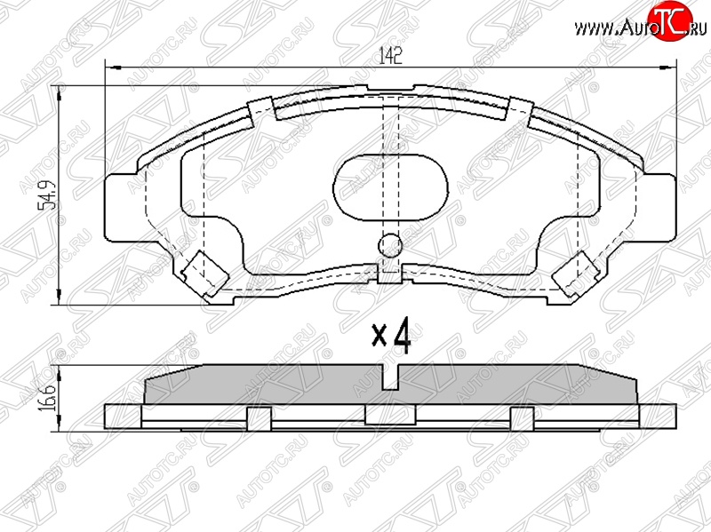 1 549 р. Колодки тормозные SAT (передние)  Toyota Town Ace  s400 (2008-2020) дорестацлинг  с доставкой в г. Йошкар-Ола