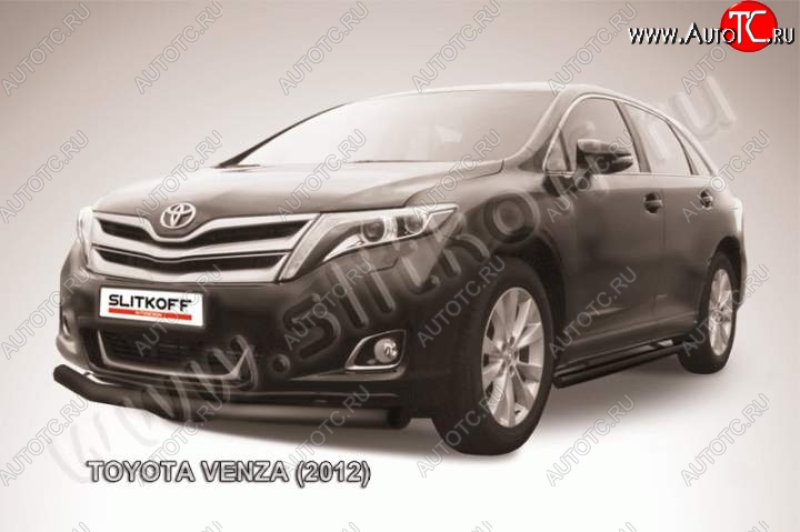 10 299 р. Защита переднего бампер d76 Slitkoff  Toyota Venza  GV10 (2012-2016) рестайлинг (Цвет: серебристый)  с доставкой в г. Йошкар-Ола