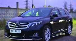 16 949 р. Защита переднего бампера (2 трубы Ø42 мм) SLITKOFF Toyota Venza GV10 рестайлинг (2012-2016) (нержавейка полированная)  с доставкой в г. Йошкар-Ола. Увеличить фотографию 3