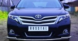 16 949 р. Защита переднего бампера (2 трубы Ø42 мм) SLITKOFF Toyota Venza GV10 рестайлинг (2012-2016) (нержавейка полированная)  с доставкой в г. Йошкар-Ола. Увеличить фотографию 1