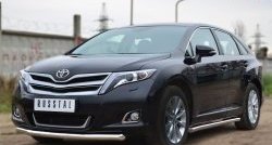 13 649 р. Одинарная защита переднего бампера диаметром 57 мм SLITKOFF  Toyota Venza  GV10 (2012-2016) рестайлинг (нержавейка полированная)  с доставкой в г. Йошкар-Ола. Увеличить фотографию 4