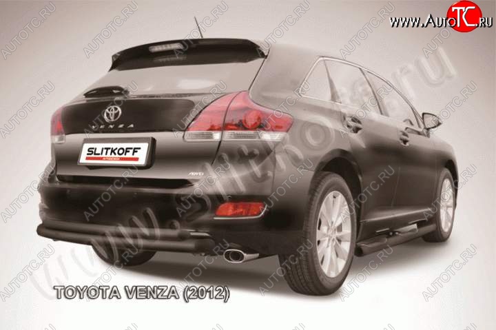 10 349 р. Защита задняя Slitkoff  Toyota Venza  GV10 (2012-2016) рестайлинг (Цвет: серебристый)  с доставкой в г. Йошкар-Ола