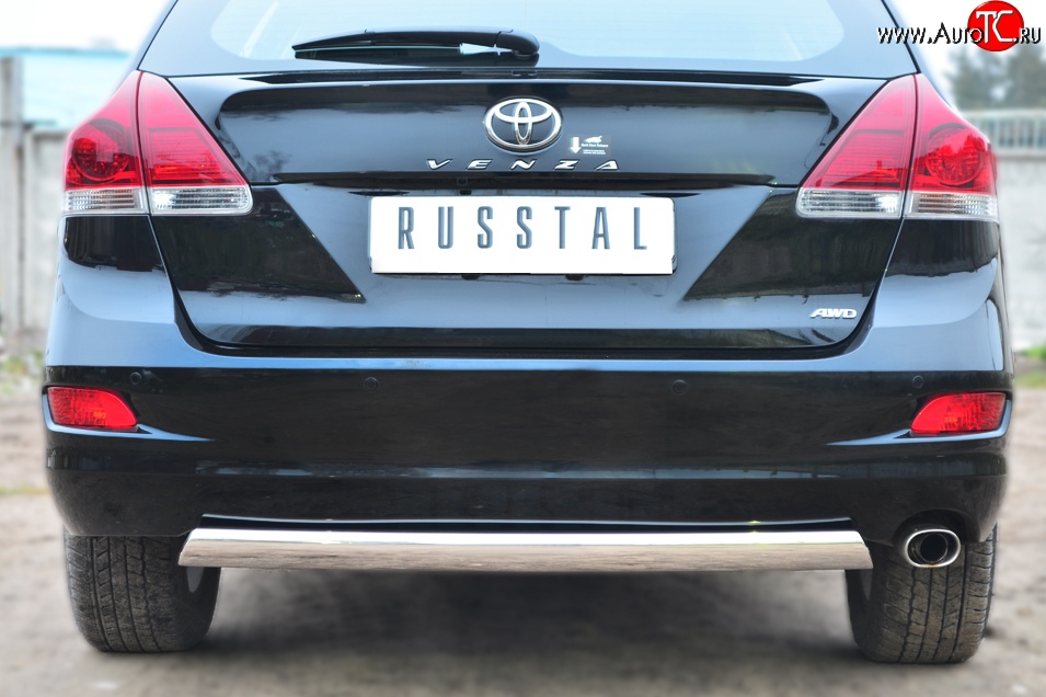 16 849 р. Защита заднего бампера (Ø75x42 мм, нержавейка) Russtal Toyota Venza GV10 рестайлинг (2012-2016)  с доставкой в г. Йошкар-Ола