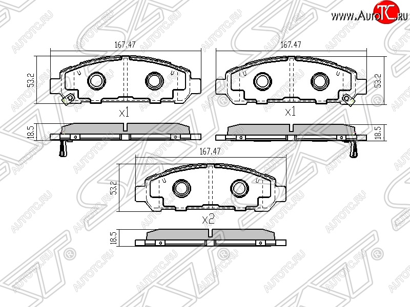 1 649 р. Колодки тормозные SAT (передние) Toyota Venza GV10 дорестайлинг (2008-2012)  с доставкой в г. Йошкар-Ола