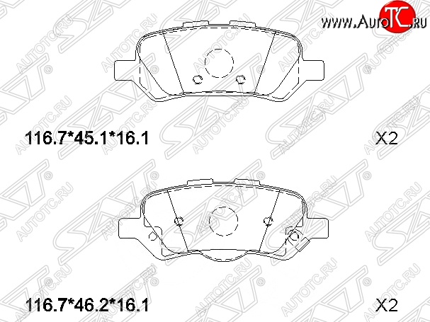 1 249 р. Колодки тормозные SAT (задние)  Toyota Venza  GV10 (2008-2012) дорестайлинг  с доставкой в г. Йошкар-Ола