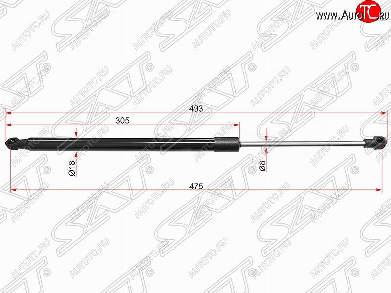 899 р. Газовый упор крышки багажника SAT  Toyota Verso  R20 (2009-2012) дорестайлинг  с доставкой в г. Йошкар-Ола