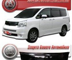 2 059 р. Дефлектор капота CA-Plastic (черный) Toyota Voxy минивэн R70 дорестайлинг (2007-2010) (серия Classic черный, Без надписи)  с доставкой в г. Йошкар-Ола. Увеличить фотографию 2