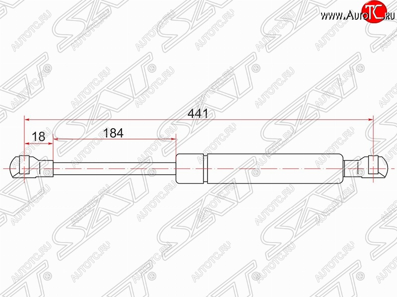 1 039 р. Газовый упор крышки багажника SAT  Toyota Wish  XE10 (2003-2005) дорестайлинг  с доставкой в г. Йошкар-Ола