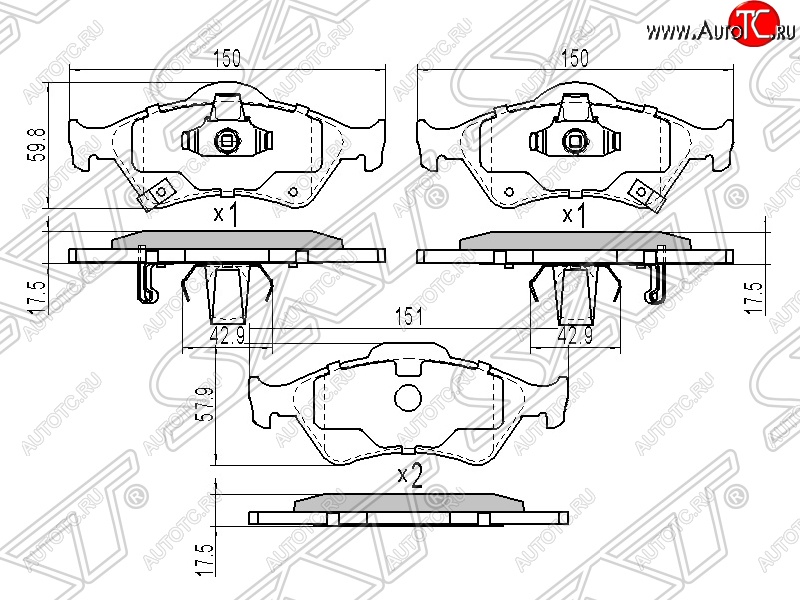 1 059 р. Колодки тормозные SAT (передние)  Toyota Yaris ( XP90,  XP130) (2005-2014) дорестайлинг, хэтчбэк 3 дв., дорестайлинг, хэтчбэк 5 дв., рестайлинг, хэтчбэк 3 дв., рестайлинг, хэтчбэк 5 дв., хэтчбэк 5 дв. дорестайлинг  с доставкой в г. Йошкар-Ола