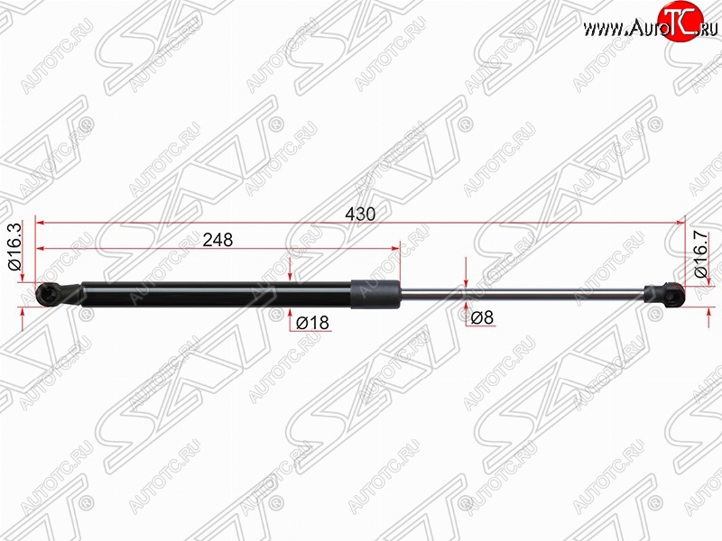 599 р. Газовый упор крышки багажника SAT  Toyota Yaris  XP130 (2010-2014) хэтчбэк 5 дв. дорестайлинг  с доставкой в г. Йошкар-Ола