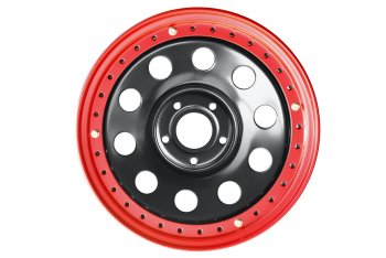 13 999 р. Штампованый диск OFF-ROAD Wheels (усиленный, с бедлоком) 8.0x17   (Цвет: черный-красный)  с доставкой в г. Йошкар-Ола. Увеличить фотографию 2