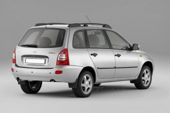 5 299 р. Рейлинги Petroil Tuning Усиленные Лада Калина 1117 универсал (2004-2013) (Черный муар, крыша с ребром жесткости)  с доставкой в г. Йошкар-Ола. Увеличить фотографию 3