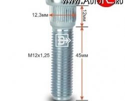 Забивная шпилька 45.0 мм ступицы Вектор M12 1.25 45.0 Nissan Bluebird Sylphy седан G11 (2005-2012) 