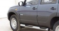 62 999 р. Защита порогов с проступью d76 мм Металл Дизайн  Chevrolet Niva  2123 (2009-2020), Лада 2123 (Нива Шевроле) (2009-2021) (Сталь с покрытием (метал. торцы), Цвет серебристый)  с доставкой в г. Йошкар-Ола. Увеличить фотографию 2