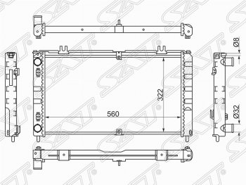 Радиатор двигателя (трубчатый, МКПП, Panasonic) SAT Лада Приора 2171 универсал дорестайлинг  (2008-2014)